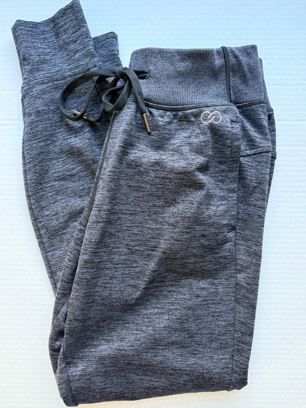 Women’s charcoal heather Calia Jogger Pants with Drawstring Waist small EUC